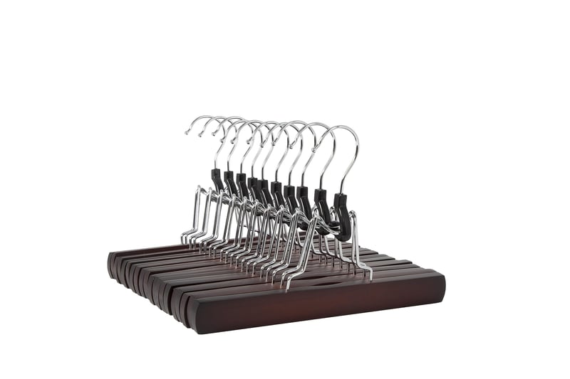 Amazon Basics drveni vješalice za hlače, boja trešnje, set od 10 komada, dimenzije 25x16,5 cm, set drvenih vješalica za odjeću