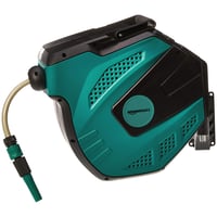 Nástenný automatický hadicový navijak Amazon Basics s 15 m hadicou, 180-stupňovým otáčaním a rozprašovacou tryskou, čierno-zelený 2