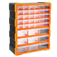 Dulap de depozitare Amazon Basics cu 39 de sertare pentru scule și accesorii de bricolaj, montabil pe perete, negru, 38x15,9x47,3 cm 1