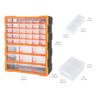 Dulap de depozitare Amazon Basics cu 39 de sertare pentru scule și accesorii de bricolaj, montabil pe perete, negru, 38x15,9x47,3 cm 6