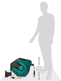 Nástenný navijak na hadicu Amazon Basics s automatickým navíjaním, 35 m hadicou, 180-stupňovým otočným kĺbom a striekacou pištoľou 6
