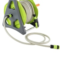 Tambur pentru furtun Amazon Basics cu montare pe perete, cu furtun, 30 m, verde/gri 5
