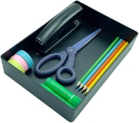 Amazon Basics Fekete Műanyag Rendszerező Tálca 23,8x17x5 cm - Single, Accessory tray 3