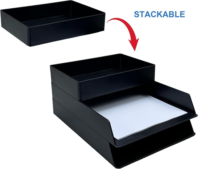 Amazon Basics Fekete Műanyag Rendszerező Tálca 23,8x17x5 cm - Single, Accessory tray