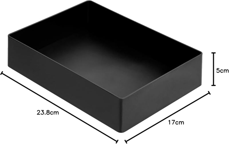 Amazon Basics Fekete Műanyag Rendszerező Tálca 23,8x17x5 cm - Single, Accessory tray