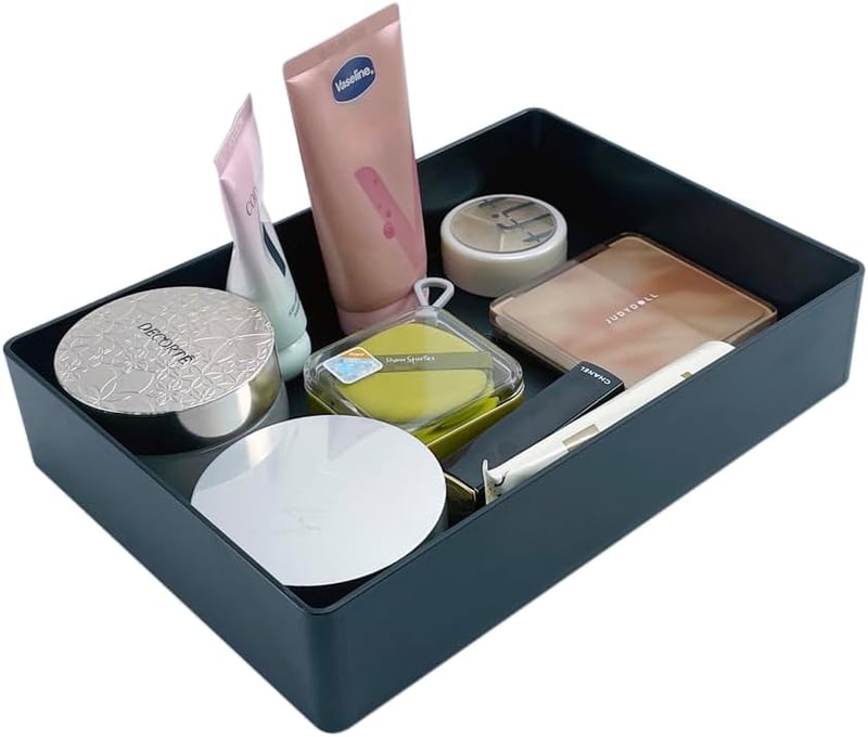 Amazon Basics Fekete Műanyag Rendszerező Tálca 23,8x17x5 cm - Single, Accessory tray