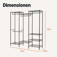 Raft de depozitare suspendat din metal Amazon Basics cu polițe, negru, 178 x 46 x 193 cm 5