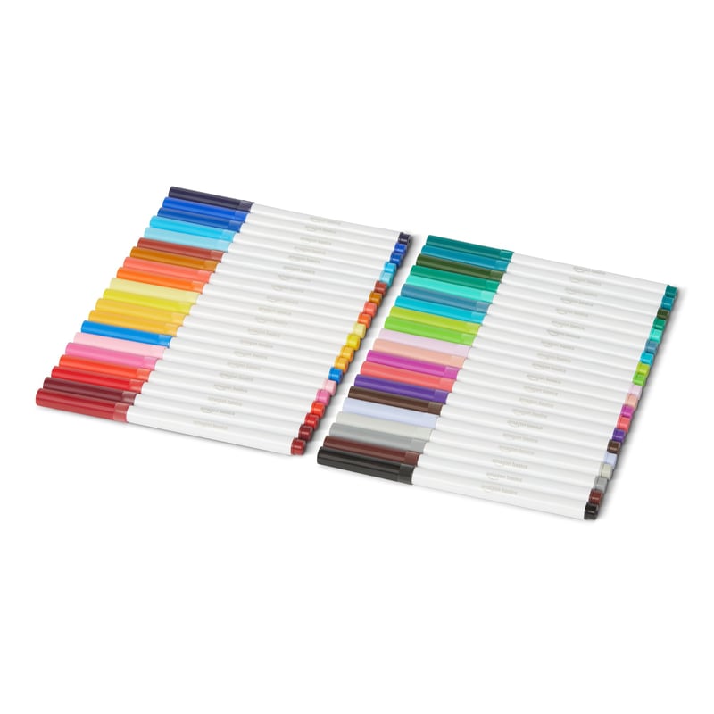 Set de carioci Amazon Basics, 40 bucăți, vârf multifuncțional, 40 de culori, lavabile, set de markere colorate pentru copii și adulți