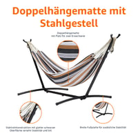 Amazon Basics viseća mreža sa stalkom, tkanina, 117 x 300 x 100 cm, višebojna 4