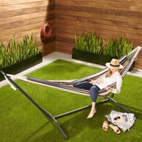 Amazon Basics viseća mreža sa stalkom, tkanina, 117 x 300 x 100 cm, višebojna 8