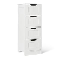 Amazon Basics kupaonski ormarić s 4 ladice, MDF ormarić za ispod umivaonika, bijeli, 30x30x82 cm 1