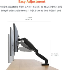 Amazon Basics gázrugós monitorkar asztali rögzítés, 38,1–68,6 cm, VESA 75x75/100x100 - fekete 5