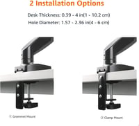 Amazon Basics gázrugós monitorkar asztali rögzítés, 38,1–68,6 cm, VESA 75x75/100x100 - fekete 6