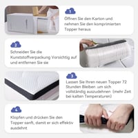 Amazon Basics Gél Hab Matracvédő Topper 90x190 cm, 7 cm Magasság, Levehető és Mosható Huzat, Fehér 8