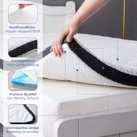 Amazon Basics Gél Hab Matracvédő Topper 90x190 cm, 7 cm Magasság, Levehető és Mosható Huzat, Fehér 6