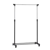 Amazon Basics pojazdný vešiakový stojan na šaty, chróm, 91,5-145 x 42 x 134-161 cm (Š x H x V), voľne stojaci vešiak na kolieskach 1