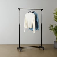 Amazon Basics pojazdný vešiakový stojan na šaty, chróm, 91,5-145 x 42 x 134-161 cm (Š x H x V), voľne stojaci vešiak na kolieskach 2