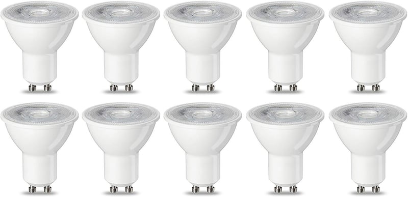 Amazon Basics GU10 LED reflektorska žarulja, 4,7 W (ekvivalent 50 W), toplo bijela, nije prigušiva, pakiranje od 10 komada