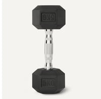 Amazon Basics Pogumovaná šesťhranná jednoručná činka 5 kg čierna sada činiek na cvičenie 3