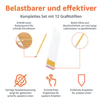 Amazon Basics HB grafitová ceruzka, drevená, predostrená, s gumou, nerozmazateľná, 12-dielne balenie 3