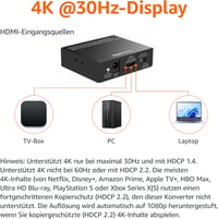 Amazon Basics HDMI Audio Extractor Converter SPDIF RCA Stereo - hdmi to hdmi 2