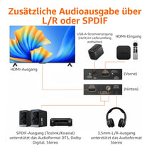Amazon Basics HDMI Audio Extractor Converter SPDIF RCA Stereo - hdmi to hdmi 3