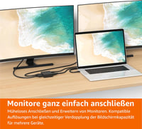 Amazon Basics HDMI splitter 1 bemenet 2 kimenet, 4K 30 Hz, tükrözés, 1 m USB-A–DC kábellel - fekete 6