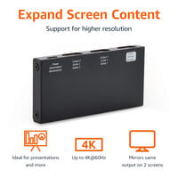 Splitter HDMI Amazon Basics 1 intrare 2 ieșiri pentru PC, laptop, Xbox, 4K 60Hz, afișaj oglindă, negru 2