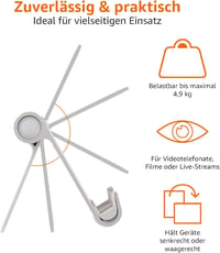 Amazon Basics hordozható állvány tablethez, e-olvasóhoz és telefonhoz - ezüst 4