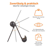 Prenosný stojan Amazon Basics pre tablet, čítačku e-kníh a telefón, s nastaviteľným uhlom sklonu – čierny 4