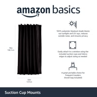 Prenosný zatemňovací záves na okno Amazon Basics s prísavkami, 198 x 127 cm, čierny, 1 ks 2