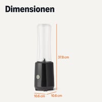 Amazon Basics hordozható turmixgép 600 ml, 300 W, 2 palackkal - fekete 5