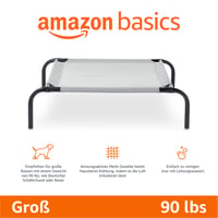 Amazon Basics Chladiaca vyvýšená posteľ pre psov – veľkosť L, 130x80x19 cm, sivá – Priedušný pelech pre domácich miláčikov 2