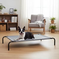 Amazon Basics Chladiaca vyvýšená posteľ pre psov – veľkosť L, 130x80x19 cm, sivá – Priedušný pelech pre domácich miláčikov 7