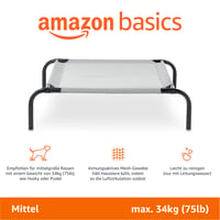 Vyvýšený chladiaci pelech pre psov Amazon Basics, veľkosť M, sivá, 110x65x19 cm, nosnosť do 34 kg 2