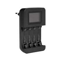 Încărcător inteligent digital de baterii Amazon Basics pentru 4 baterii AA și AAA, negru 1