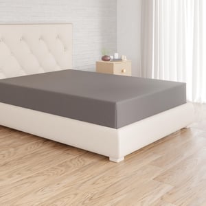 Amazon Basics Jersey plahta s gumicom, 100% pamuk, tamnosiva, 90 x 200 cm, visina madraca do 30 cm
