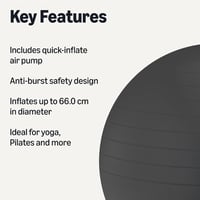 Amazon Basics jógalabda fitnesz gyakorlatokhoz - fekete - 58-66 cm átmérő 2