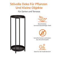 Okrúhly kovový stojan na kvety Amazon Basics na vnútorné aj vonkajšie použitie, čierny lakovaný stojan na kvety 2