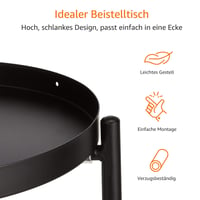 Okrúhly kovový stojan na kvety Amazon Basics na vnútorné aj vonkajšie použitie, čierny lakovaný stojan na kvety 4