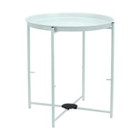 Măsuță rotundă Amazon Basics cu spațiu de depozitare, material textil verde mentă și gri melanj, 44,96 x 48 cm, poate fi folosită și ca noptieră 4