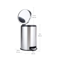 Amazon Basics okrúhly nerezový pedálový odpadkový kôš, 20 litrov, strieborný 3
