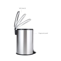 Amazon Basics okrúhly nerezový pedálový odpadkový kôš, 20 litrov, strieborný 4