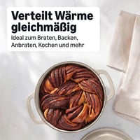 Caserolă rotundă din fontă emailată Amazon Basics cu capac, 4,1 L, Gri pânză 2