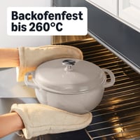 Caserolă rotundă din fontă emailată Amazon Basics cu capac, 4,1 L, Gri pânză 3