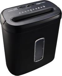 Amazon Basics Keresztmetszeti Papírmegsemmisítő 8 Lap Kapacitás Bankkártyához - 8 sheet (new model), black, Cross-cut 1
