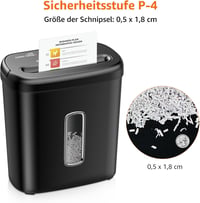 Amazon Basics Keresztmetszeti Papírmegsemmisítő 8 Lap Kapacitás Bankkártyához - 8 sheet (new model), black, Cross-cut 3