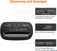 Amazon Basics Keresztmetszeti Papírmegsemmisítő 8 Lap Kapacitás Bankkártyához - 8 sheet (new model), black, Cross-cut 4