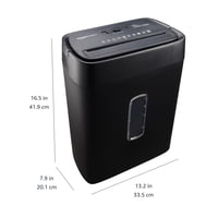 Skartovačka Amazon Basics s krížovým rezom, 12 listov, 22,7 l odpadová nádoba s priehľadným okienkom, na dokumenty a kreditné karty, čierna 6