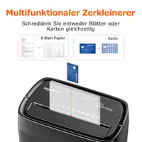 Skartovačka Amazon Basics s krížovým rezom, 12 listov, 22,7 l odpadová nádoba s priehľadným okienkom, na dokumenty a kreditné karty, čierna 5